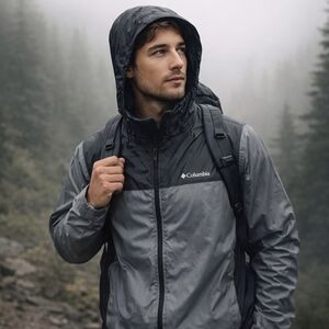 Columbia Men's Glennaker Lake II Rain Jacket Size XL Gray Packable